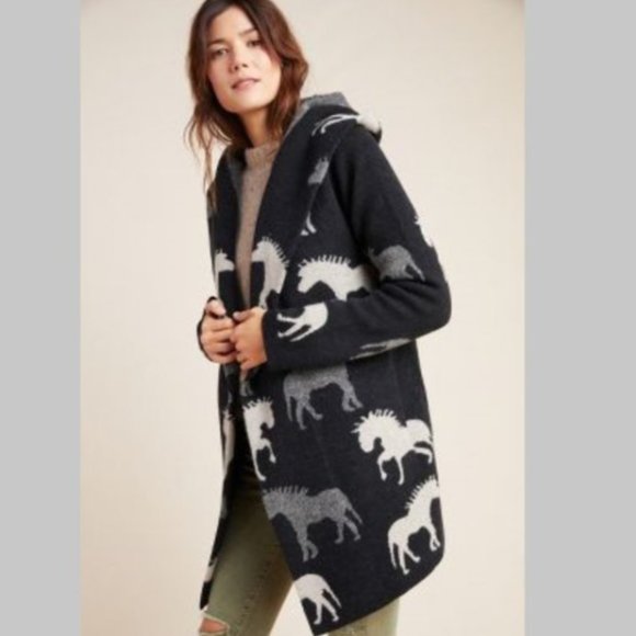 Wool Horse Hoodie Sweater Nwt 